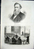 Old Antique Print Portrait James Versailles Orangery Communist Trail 1871 19th