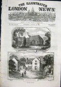 Old Antique Print Scott Centenary 1871 Lasswade Ashestiel Abbotsford Loch 19th