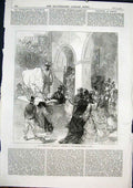Old Antique Print Exhibition Bull Statue Kensington Crittenden Porcelain