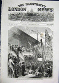 Original Old Antique Print Derby Seamen'S Orphan Institution Liverpool 1871 19th