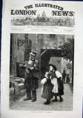 Original Old Antique Print Please Tell Us The Time Sonderland Fine Art 1871 19th