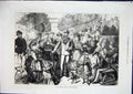 Original Old Antique Print Kursall Terrace Hombourg Es Monts 1871 19th