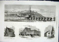Old Antique Print Christ Church Andaman Southport Baths Church Hull River