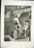 Original Old Antique Print Soupe Soup Caslon French Artist France Fine Art 1871
