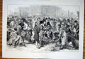 Original Old Antique Print Smithfield Club Cattle Show Islington 1871 Victorian