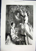 Original Old Antique Print Ancestral Portrait Downard Fine Art 1871 Victorian