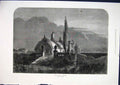 Original Old Antique Print Moated Grange Read Fine Art 1871 House 19th
