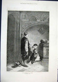 Original Old Antique Print Anniversary Huard French Gallery Fine Art 1871 France