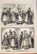 Original Old Antique Print Vienna Exhibition Styrian Alpine Hut Dairy Swiss 1873