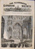 Original Old Antique Print Coronation Cathedral Norway Sweden Trondhjem 1873