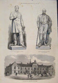 Old Antique Print Statue Chadwick Downshire Birch Lynn Drover'S Hall 1873 19th