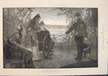 Original Old Antique Print Invalid Brewtnall Water-Colour Drawing 1873 Victorian