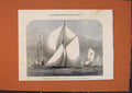 Old Antique Print Cutter Yacht Kriemhailda Royal Albert Club Regatta 1873 19th
