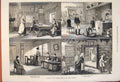 Original Old Antique Print Model Rustic Dwelling House Vienna Exhibition 1873