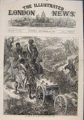Original Old Antique Print Ashantee War Howitzer Battery Negro Gunners 1873 19th