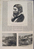 Old Antique Print Portrait Williamson Science Carriage Railway Guildford