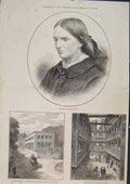 Old Antique Print Portrait Gatty Marshall Bazaine Bishopsgate Street 1873 19th