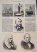 Original Old Antique Print Portrait Harley James Hammond Halifax Gun Cotton 1873