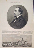 Original Old Antique Print Portrait Comte De Chambourd France Infirmary Wiggan
