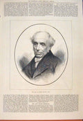 Original Old Antique Print Portrait Holland Science Cheshire 1873 19th