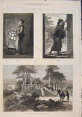 Original Old Antique Print Sketches Japan Gave Adams Yokoska China Moshima 1873