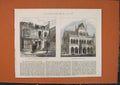 Original Old Antique Print Lambeth Sassoon Institute Bombay Fireworks 1873 19th