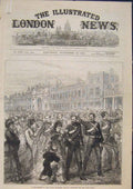 Original Old Antique Print Royal Artillery GCoast Woolwich Troop Ship 1873 19th