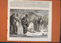 Original Old Antique Print Oyama Temple Buddhist Japan Puppy Dogs 1873 19th