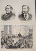 Old Antique Print Portrait Walker Liverpool Harcourt Solicitor Baker 1873 19th
