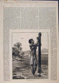 Original Old Antique Print Girl Sacrifice Ju-Ju GCoast Ashantee War Gambia