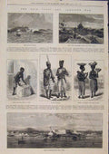 Original Old Antique Print GCoast Ashantee War Hms Argus Decoy 1873 Victorian