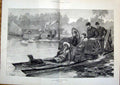Old Antique Print Royal Picnic Virginia Water Egham Surrey Windsor Park