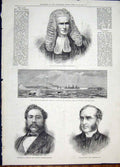 Original Old Antique Print Portrait Hatherley Kalkaua Cumming Britannic Wexford