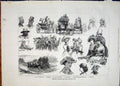Original Old Antique Print Sketch Sandown Park Races Race 1881 19th