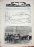 Original Old Antique Print Edinburgh Scottish Volunteers Holyrood Palace Queen