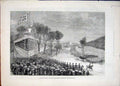 Original Old Antique Print Edinburgh Review Infirmary Clyde Ship Training Queen
