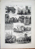 Old Antique Print Archeological Association Malvern 1881 Leahampton Tomb 19th