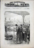 Original Old Antique Print Liverpool North Docks Prince Wales 1881 Victorian
