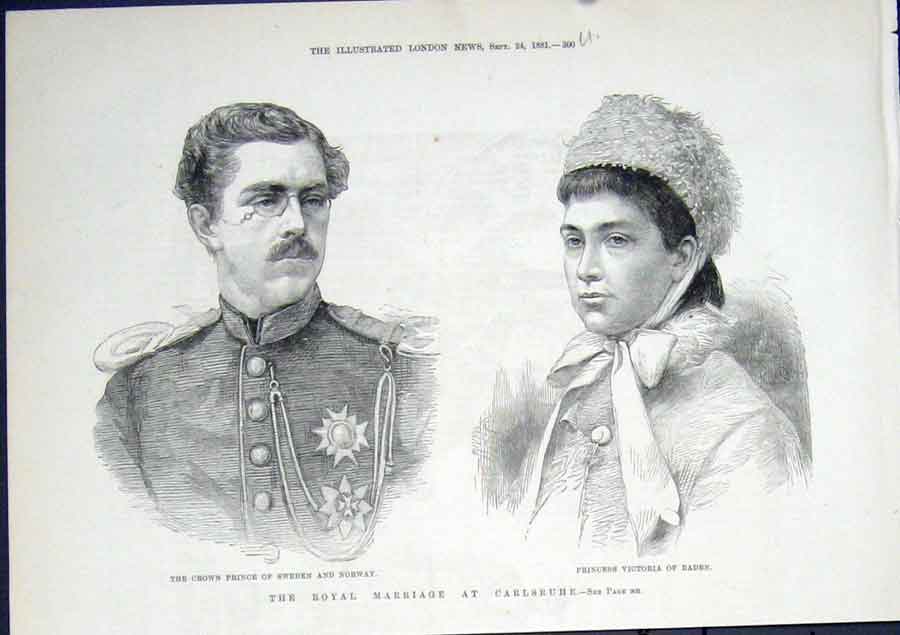Antique Antique Print Portrait Sweden Norway Victoria Baden Carlsruhe Prince 00UMAA1