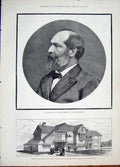 Old Antique Print Portrait Garfield President United State New Jersey Usa