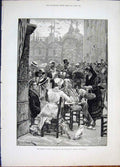 Original Old Antique Print Venice Tourist Piazza St Mark'S Woodville Band 1881