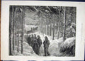 Original Old Antique Print Funeral Norway 1881 19th Century