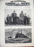 Original Old Antique Print Acrobat Boys Arab Constaninople Bantry Bay Lighthouse
