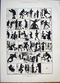 Original Old Antique Print Shadow Charades Furniss Fine Art 1881 19th