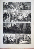 Old Antique Print Stories Furniss Nursery Drawing Room Library Kitchen 01TMAA1