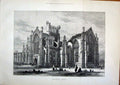 Original Old Antique Print Melrose Abbey Read England Fine Art 1881 Victorian