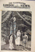 Original Old Antique Print Coombe House Shepherdesse Pastorial Play Theatre 1885