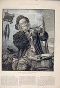 Original Old Antique Print Village Champion Deanes Fine Art 1885 19th