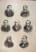 Old Antique Print Portrait Stephenson Bart Kaye Revelstoke Bradford Bell