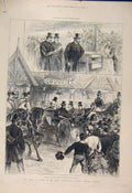 Original Old Antique Print Dairy Prince Wales Royal Society Preston Leeds 1885